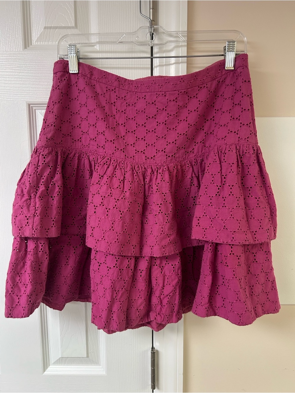 Marc Jacobs Fuschia Eyelet Ruffle Skirt